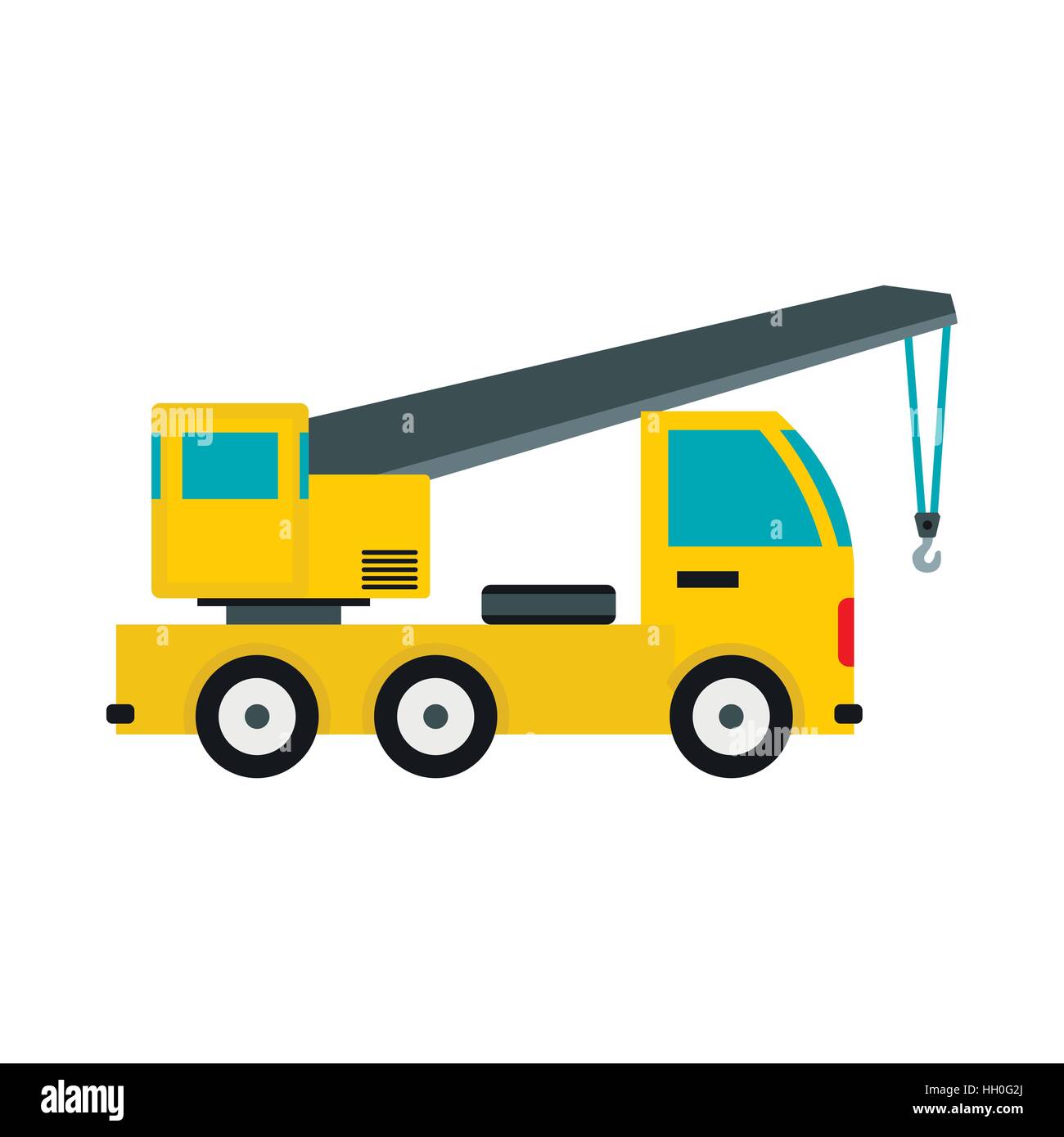 Truck with crane icon, flat style Stock Vector Image & Art - Alamy