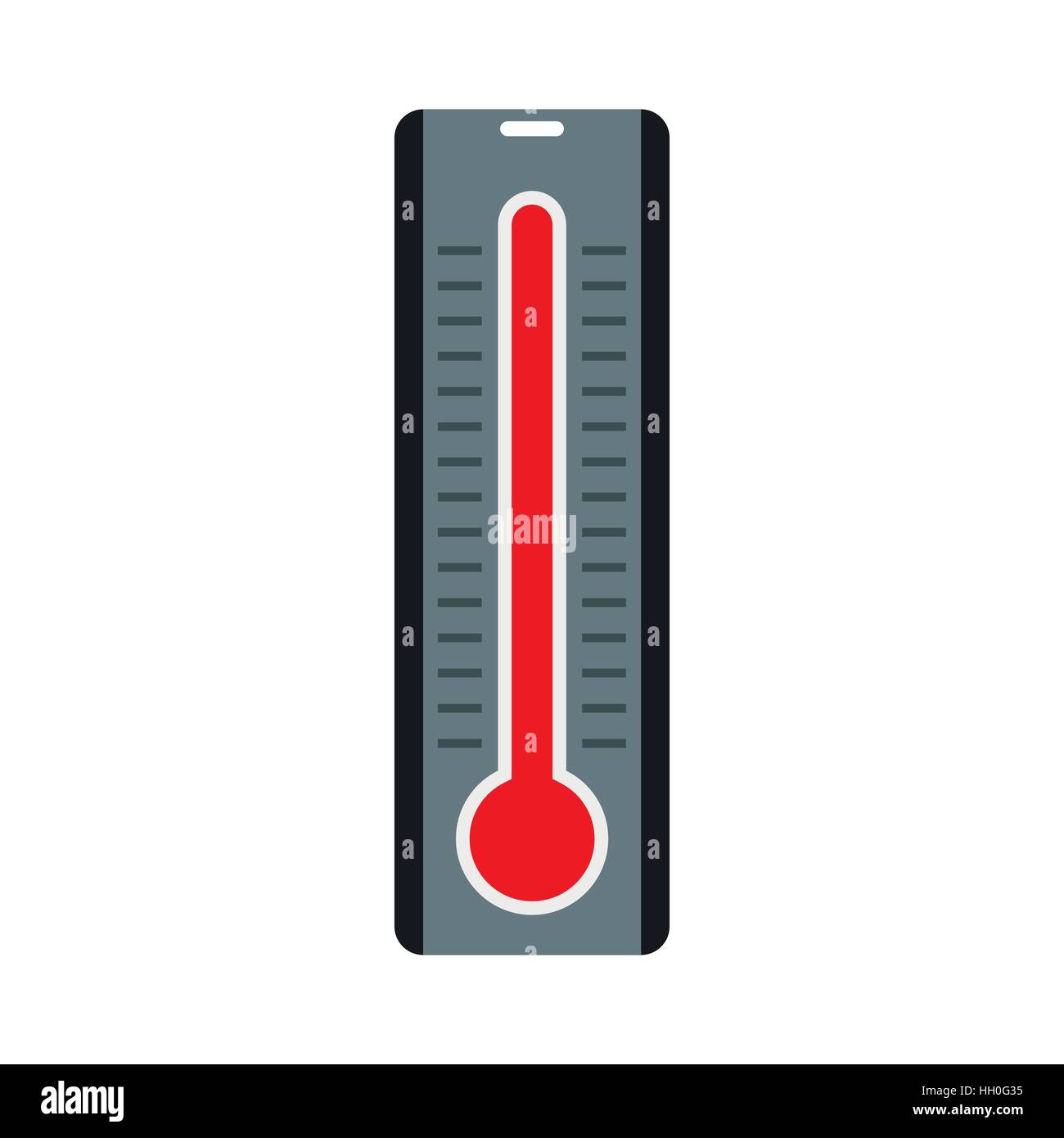 Thermometer with high temperature icon, flat style Stock Vector Image ...