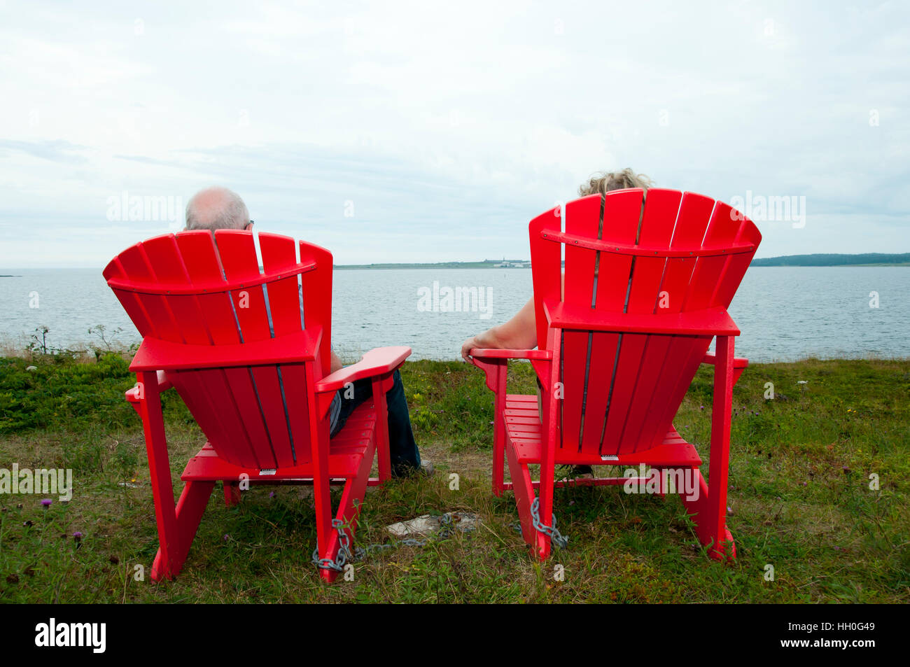 Adirondack Chairs Nova Scotia Canada Stock Photo Alamy