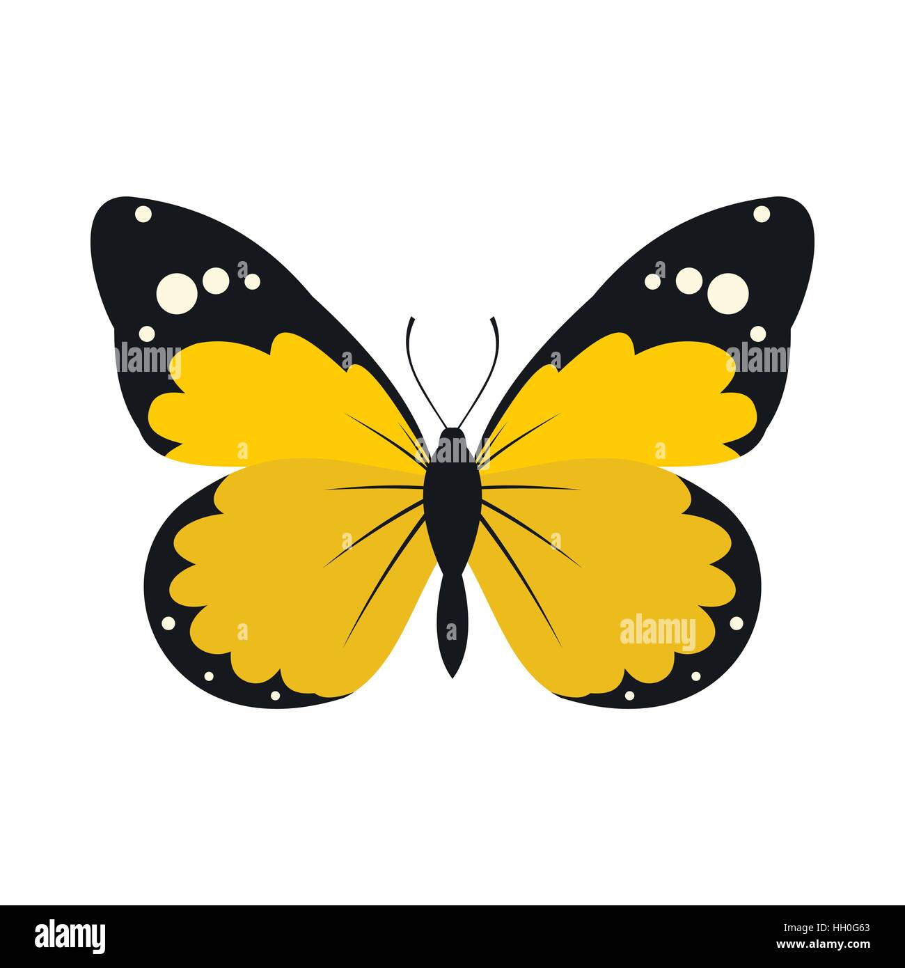 Yellow butterfly icon, flat style Stock Vector Image & Art - Alamy