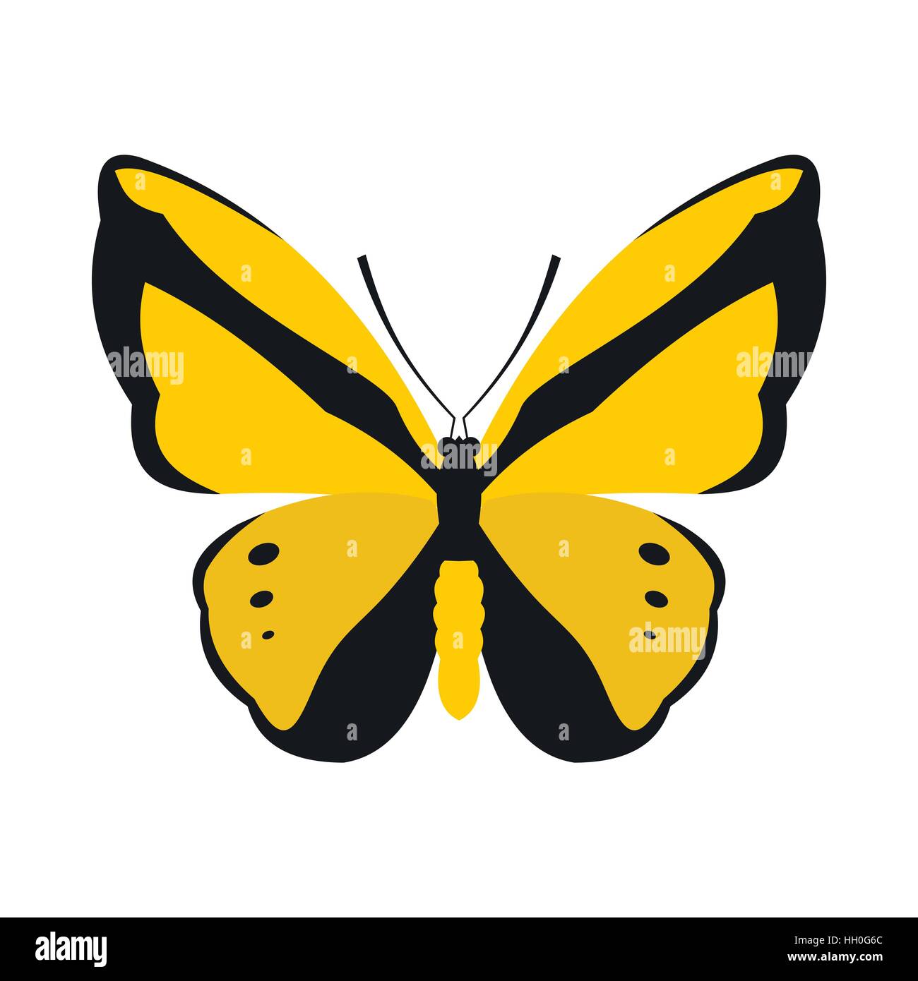 Yellow butterfly icon, flat style Stock Vector Image & Art Alamy