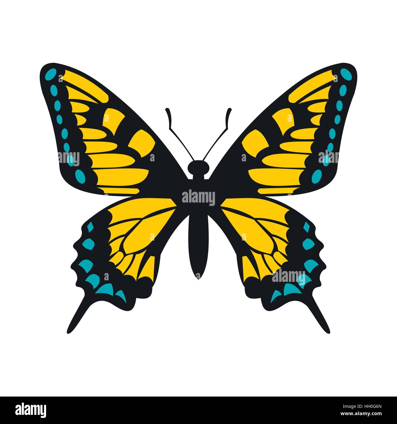 Yellow butterfly icon, flat style Stock Vector Image & Art - Alamy