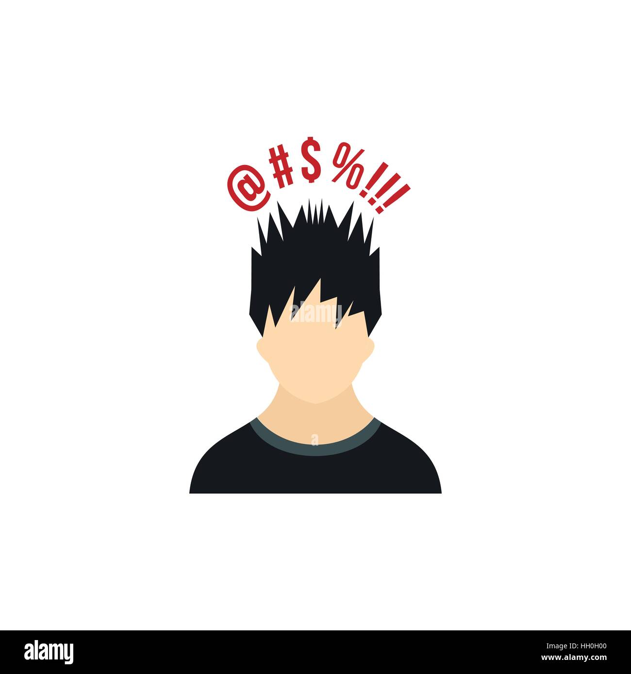 Man with different signs over his head icon Stock Vector Image & Art ...