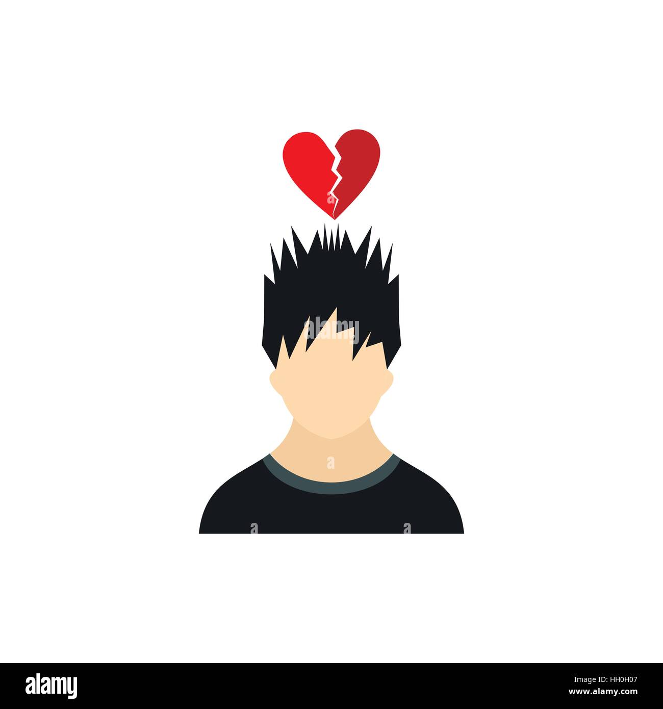Man with broken red heart over his head icon Stock Vector Image & Art ...