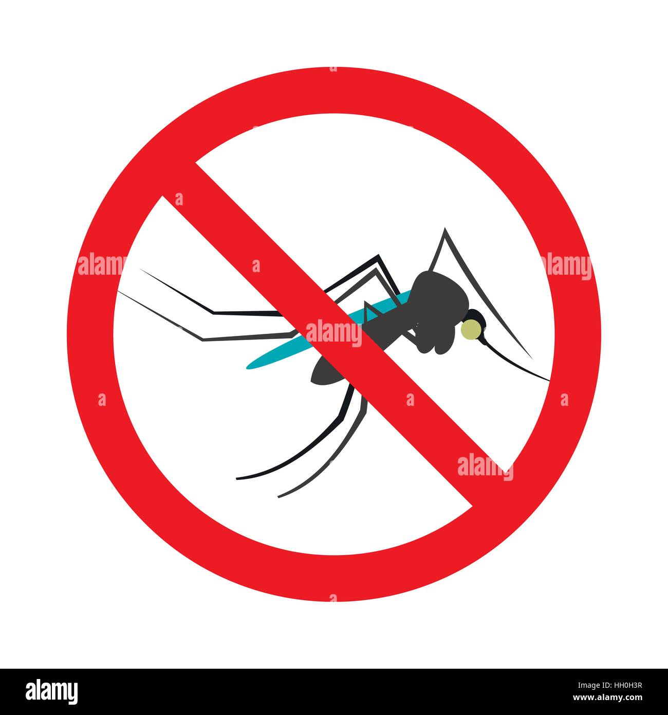 Prohibition sign mosquitoes icon, flat style Stock Vector Image & Art ...