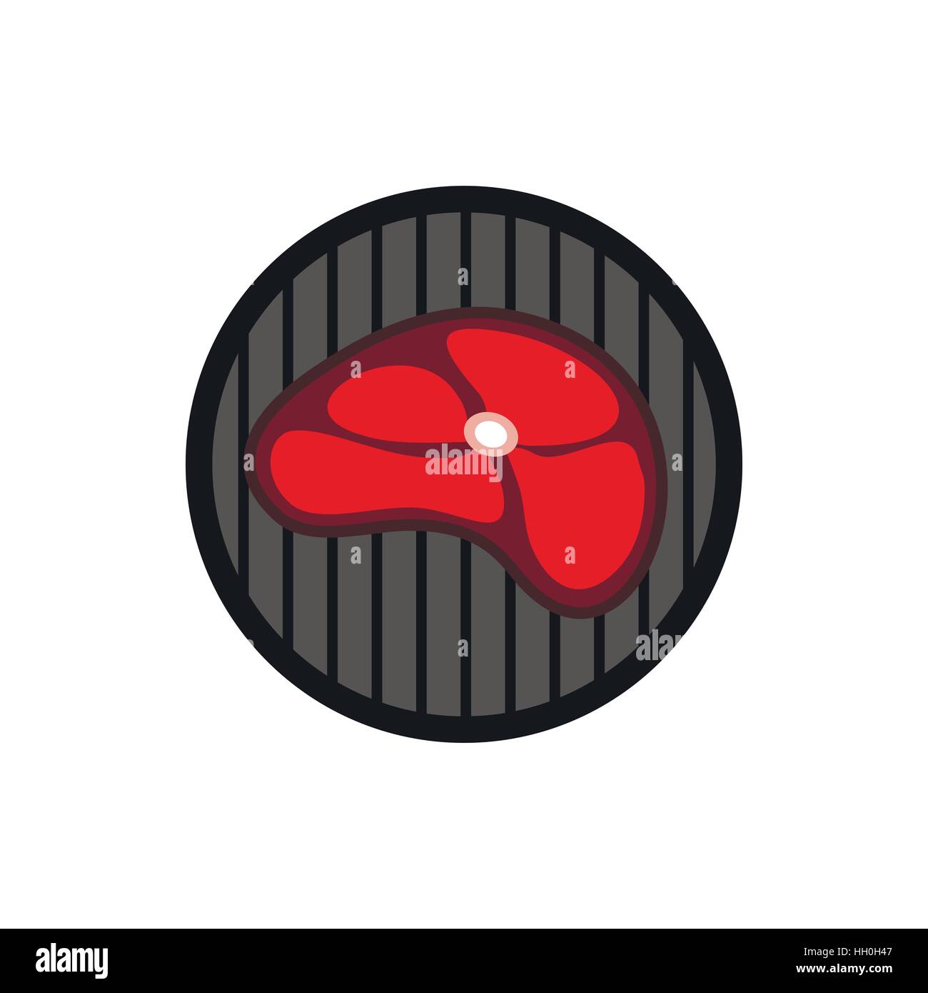 Steak on grill icon, flat style Stock Vector Image & Art - Alamy