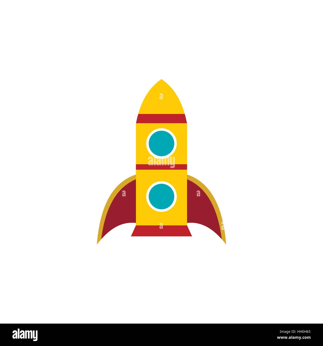 Retro rocket icon in flat style Stock Vector Image & Art - Alamy