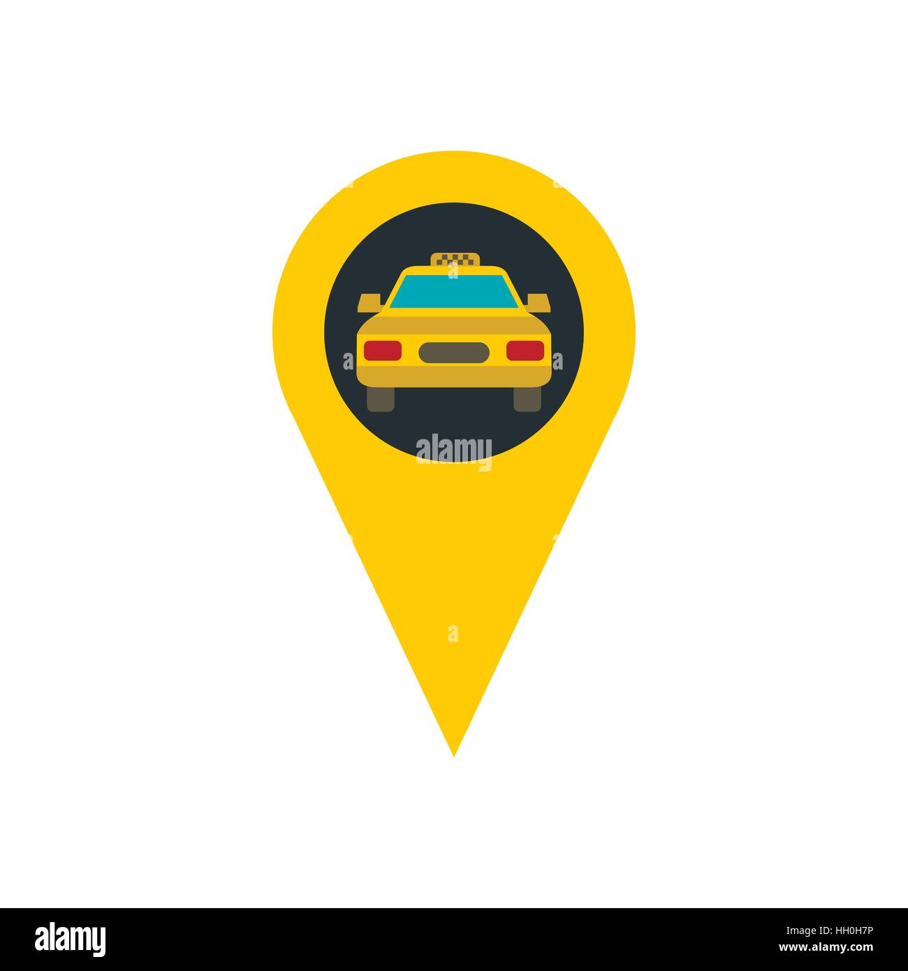 Gps pointer map with car taxi icon, flat style Stock Vector Image & Art ...