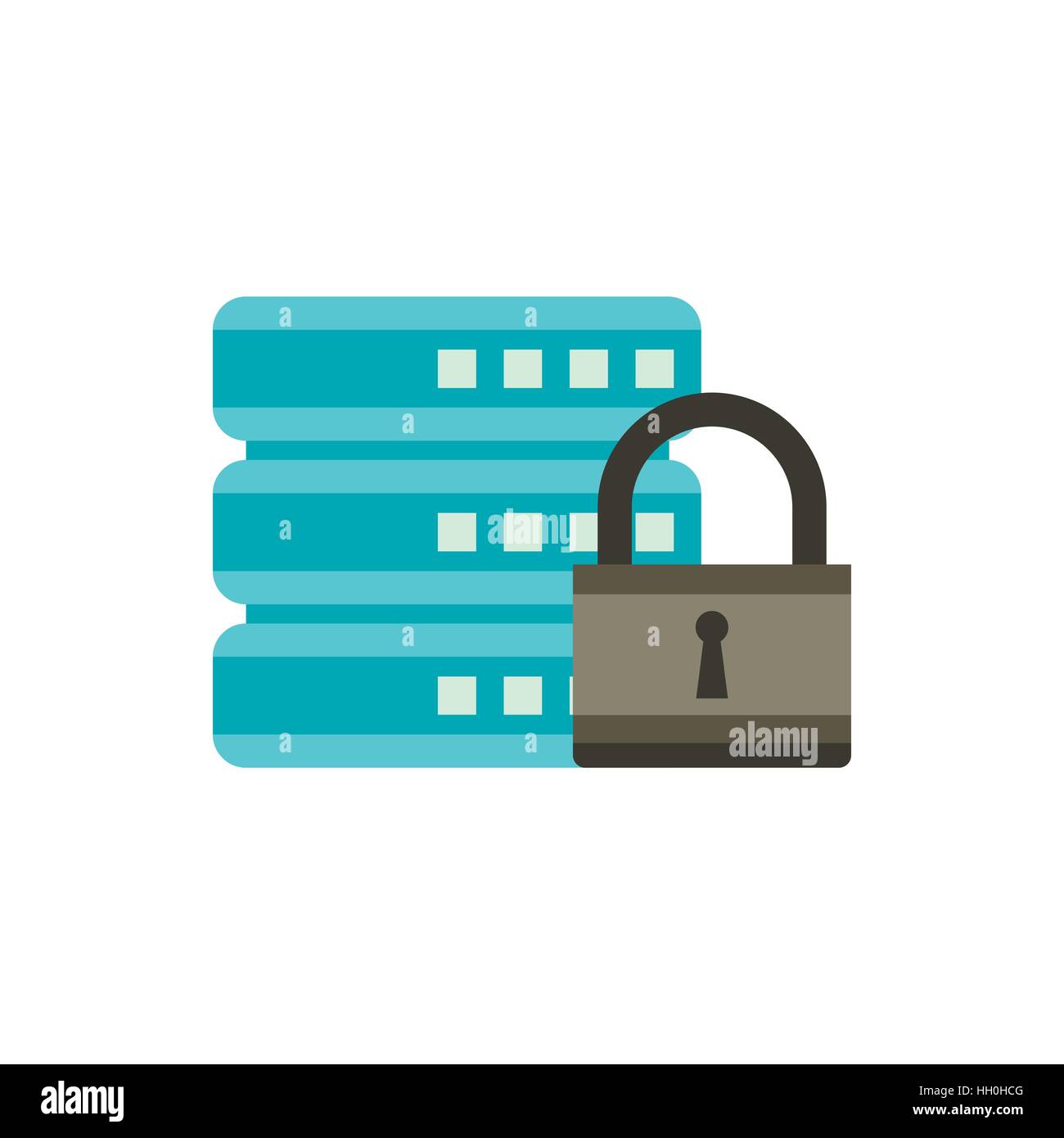 Data retention protection icon, flat style Stock Vector