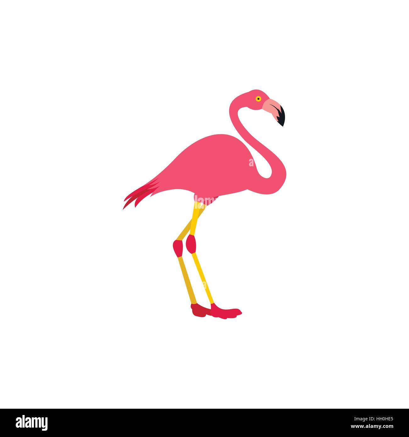 Pink flamingo icon in flat style Stock Vector Image & Art - Alamy