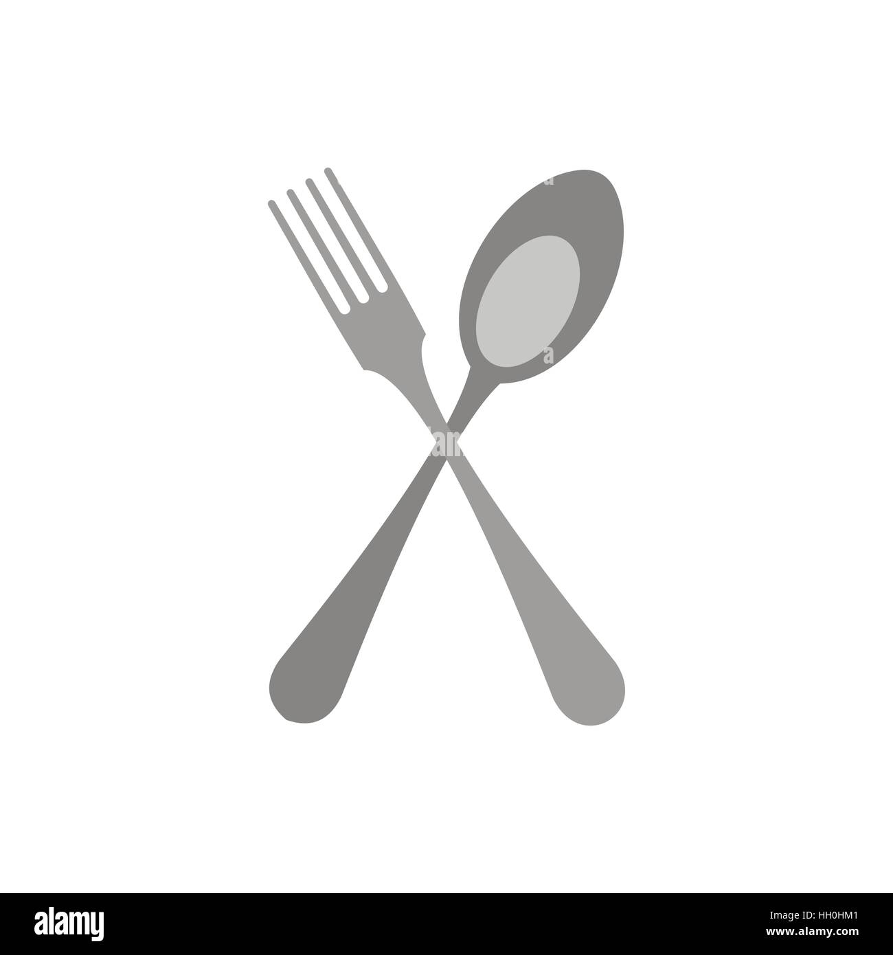 Spoon fork crossed silhouette hi-res stock photography and images - Alamy