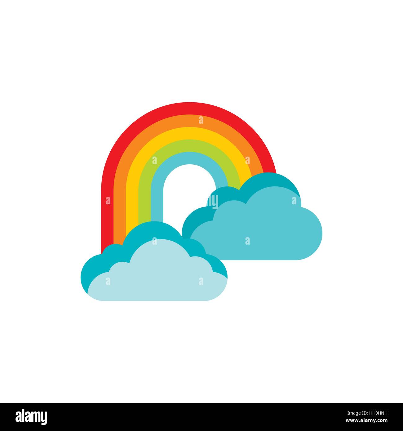 Rainbow in clouds icon, flat style Stock Vector Image & Art - Alamy