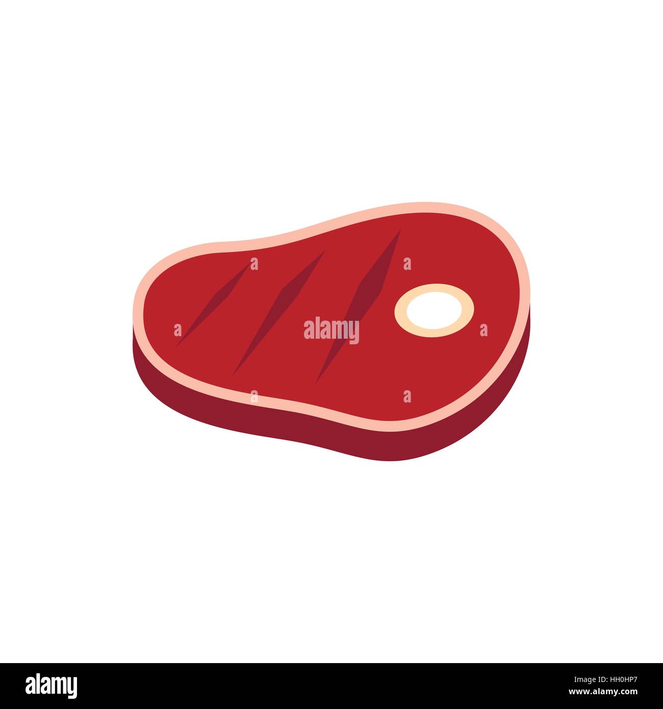 Meat steak icon in flat style Stock Vector Image & Art - Alamy