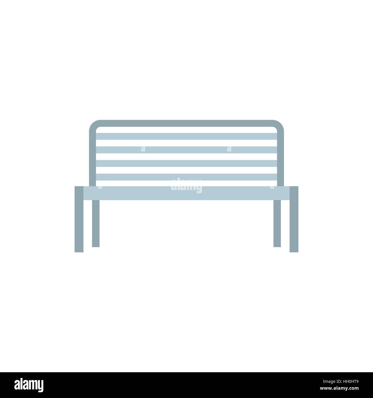 Outdoor metal bench icon, flat style Stock Vector