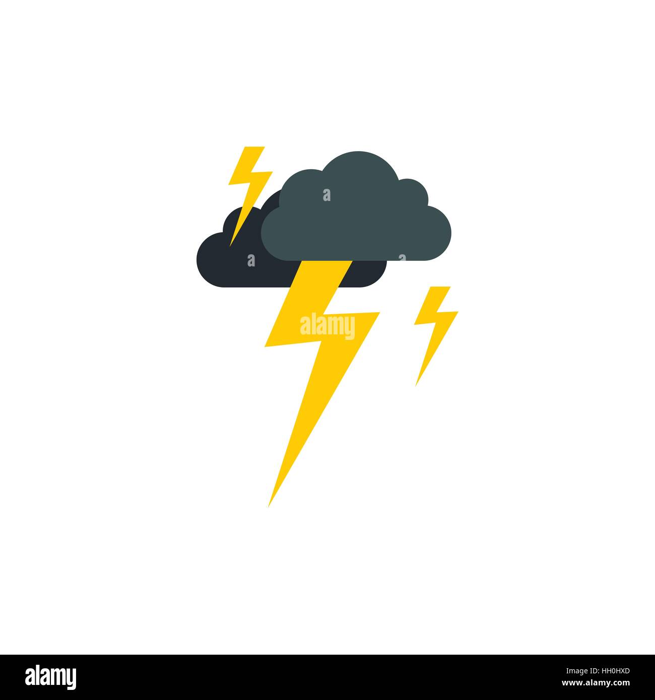 Clouds and lightning icon, flat style Stock Vector Image & Art - Alamy