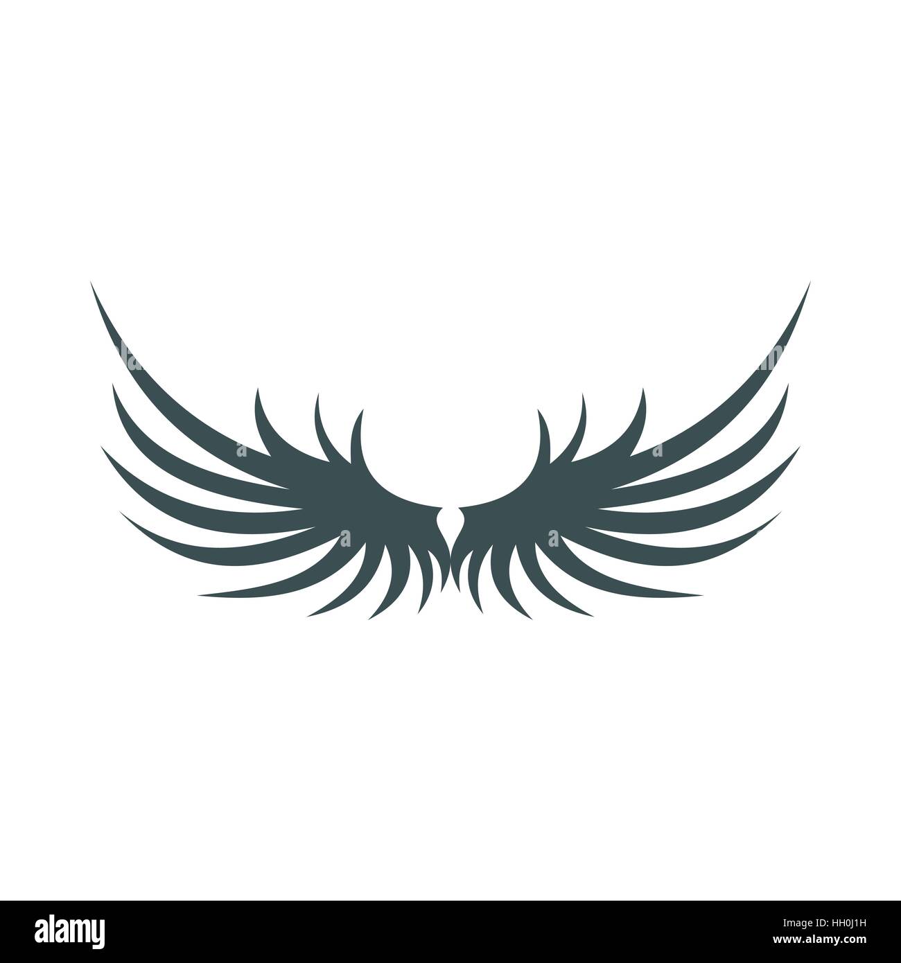 Two grey wing icon, flat style Stock Vector Image & Art - Alamy