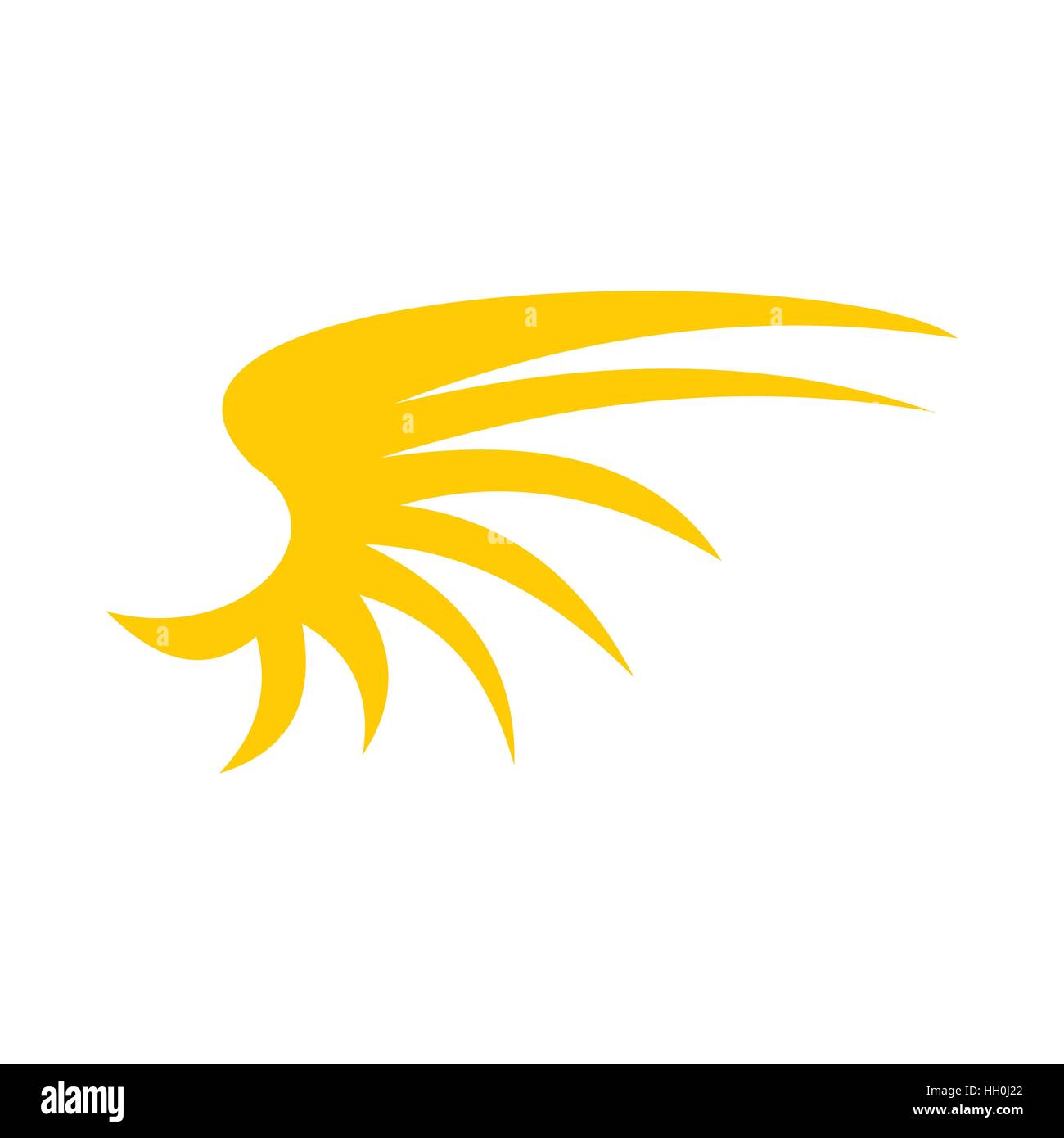 Yellow birds wing icon, flat style Stock Vector Image & Art - Alamy