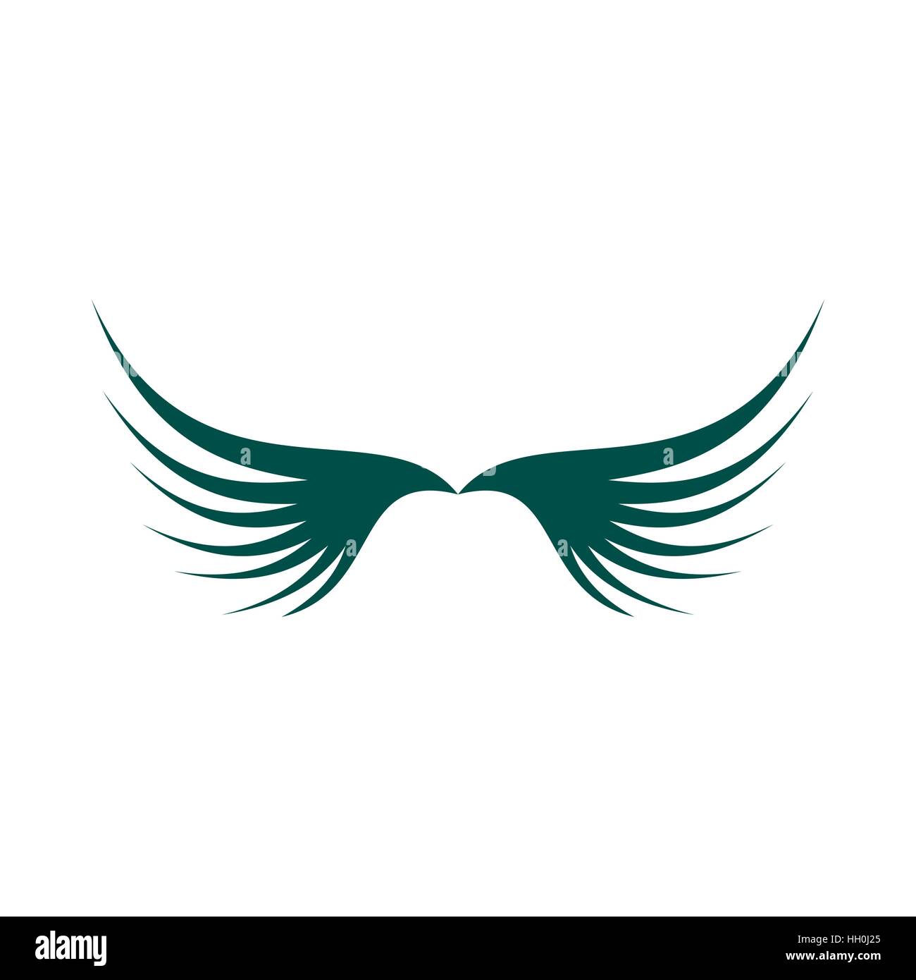 Two green wing icon, flat style Stock Vector Image & Art - Alamy