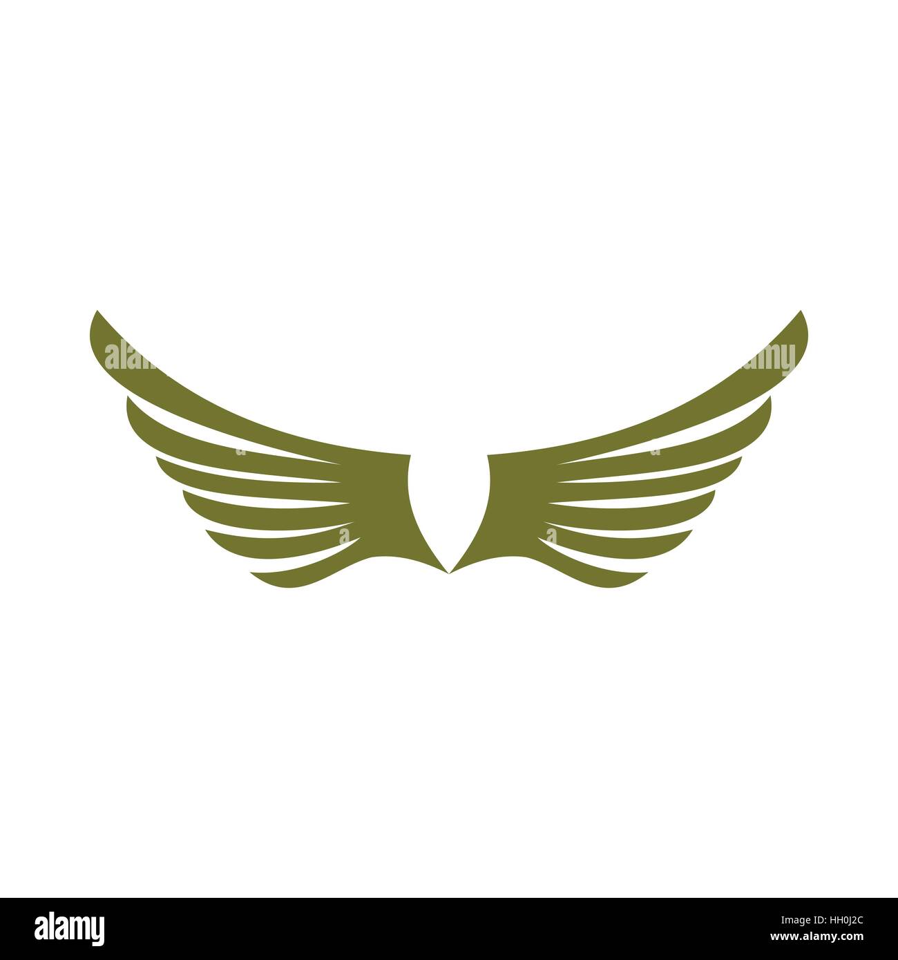 Two green wing birds icon, flat style Stock Vector Image & Art - Alamy
