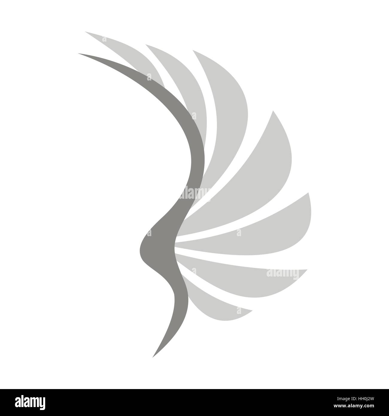Gray wing of birds icon, flat style Stock Vector Image & Art - Alamy