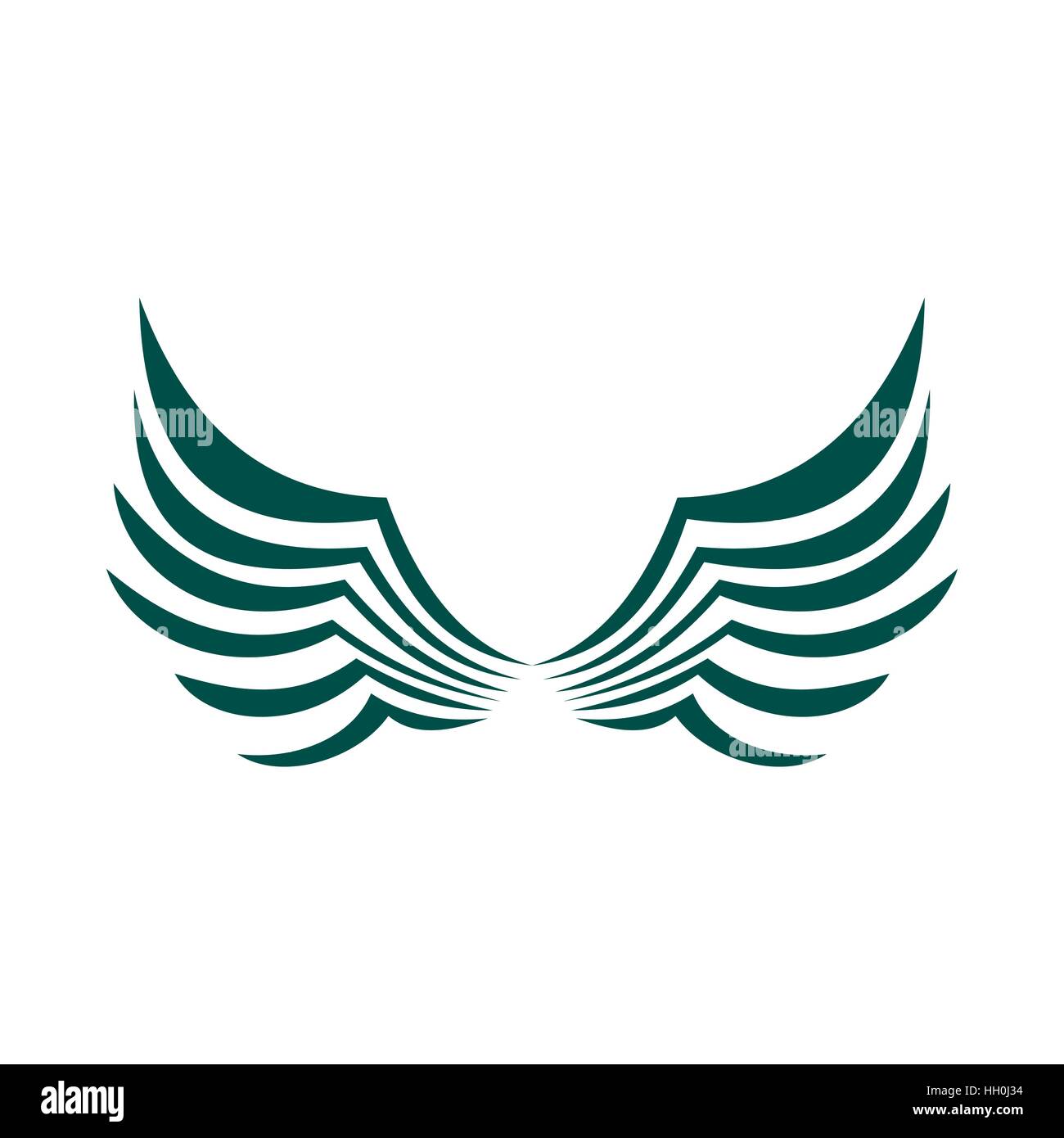 Two green wing birds with feathers icon Stock Vector Image & Art - Alamy