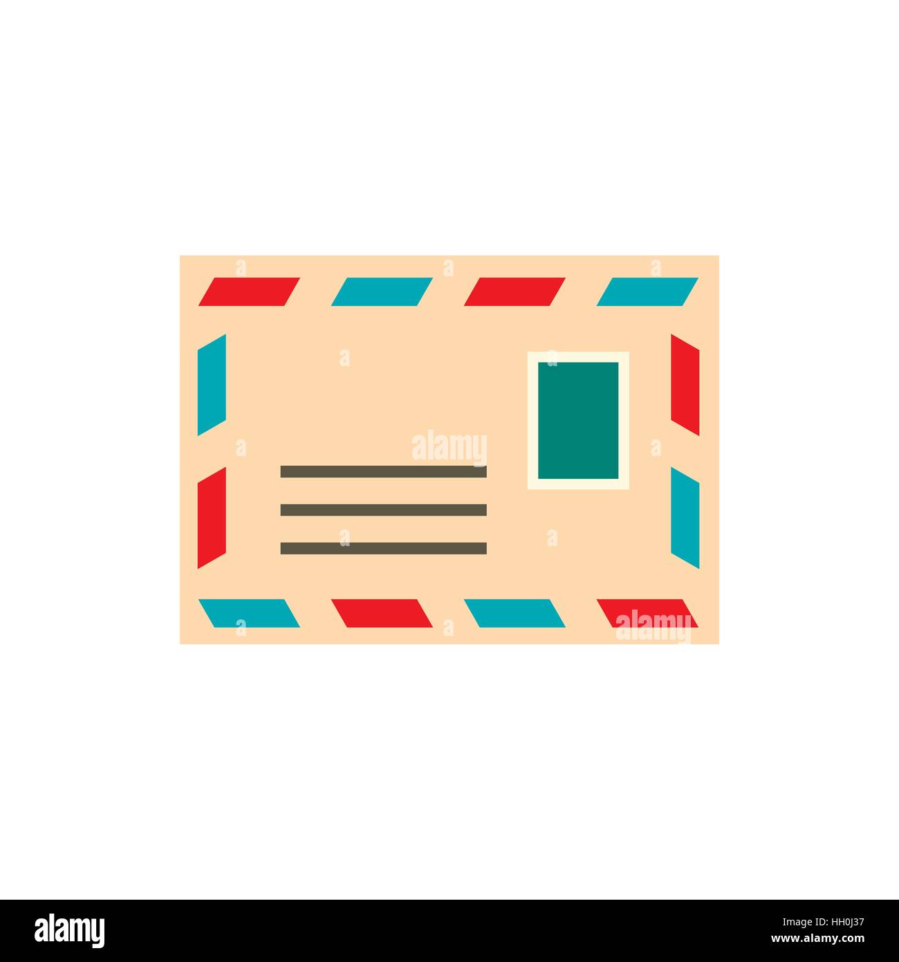 Envelope with stamp icon, flat style Stock Vector Image & Art - Alamy