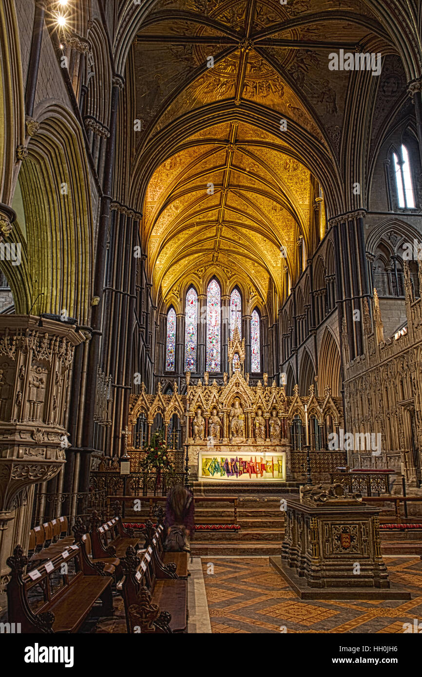 Worcester Cathedral, interior, Worcestershire, England, UK. (HDR) Stock Photo