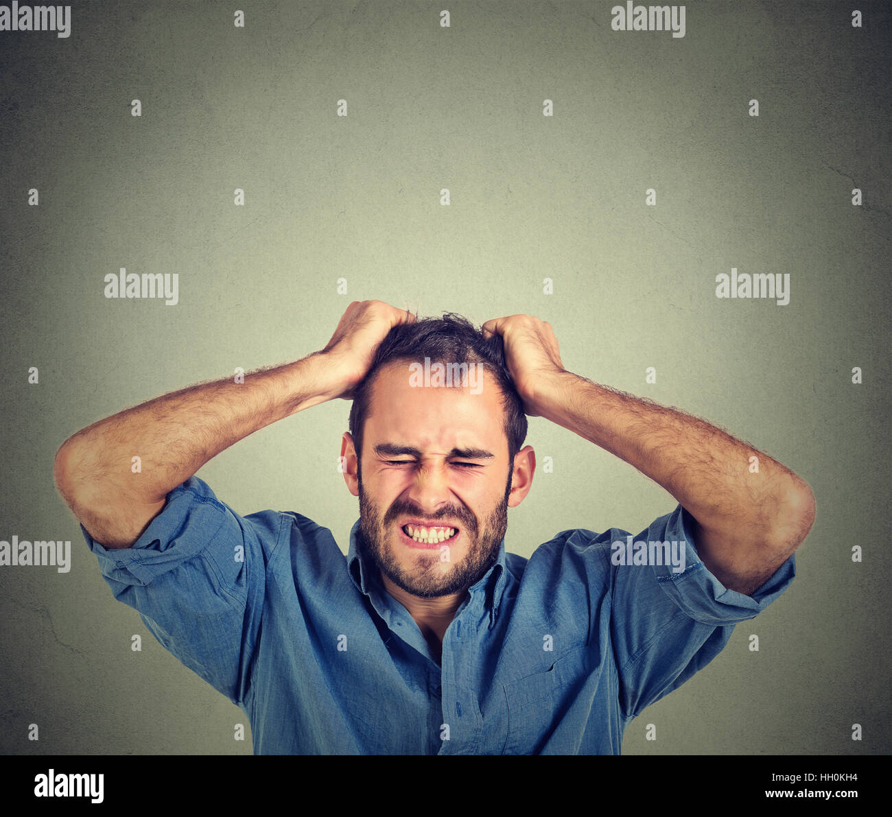 desperate stressed man Stock Photo