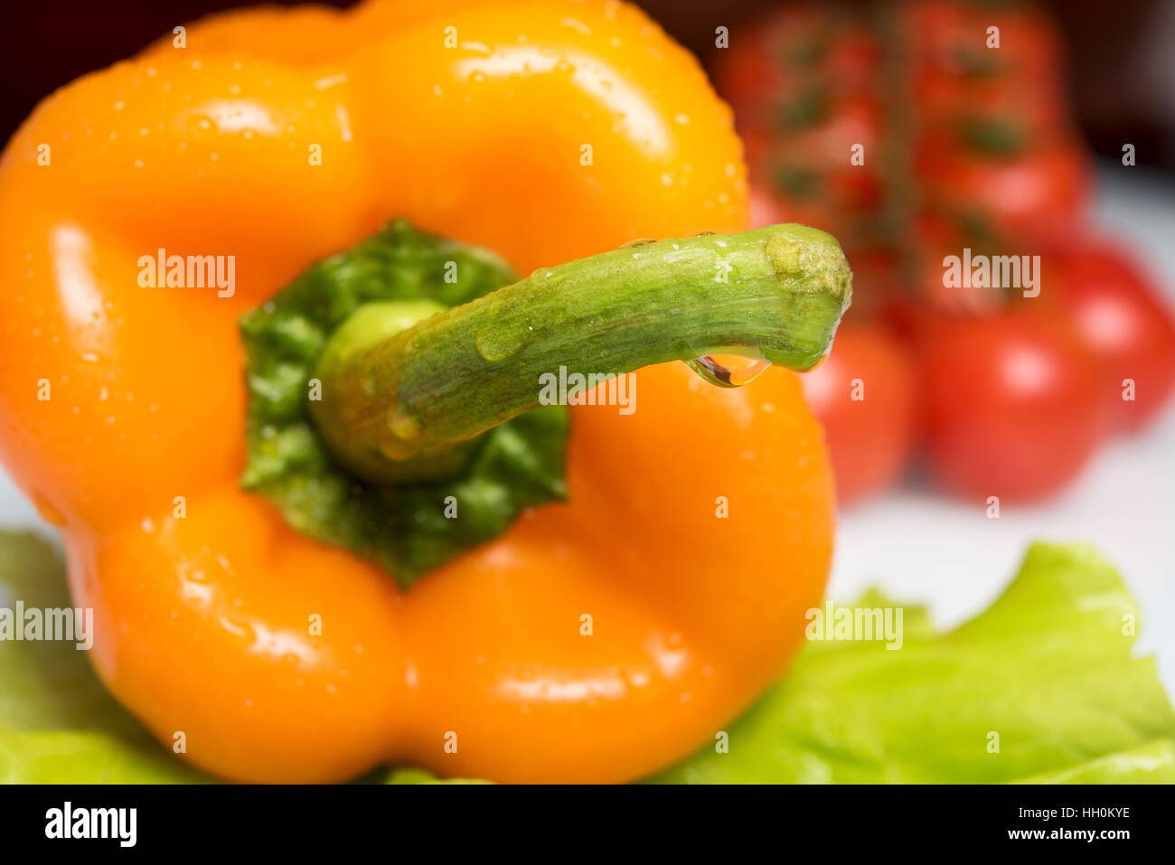 juicy yellow peppers Stock Photo