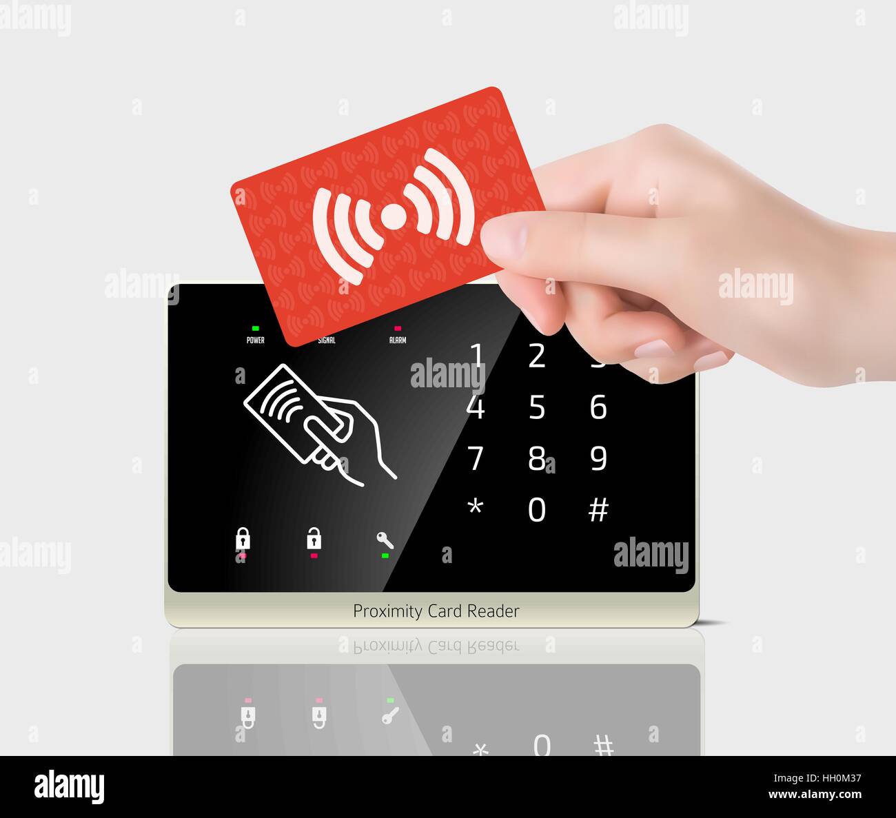 Access control system - time and attendance management Stock Vector