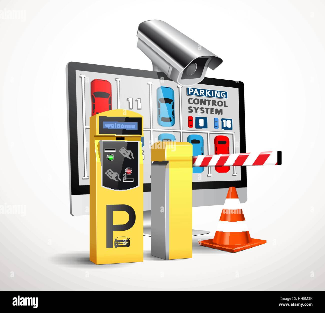 Parking payment station - access control concept Stock Vector