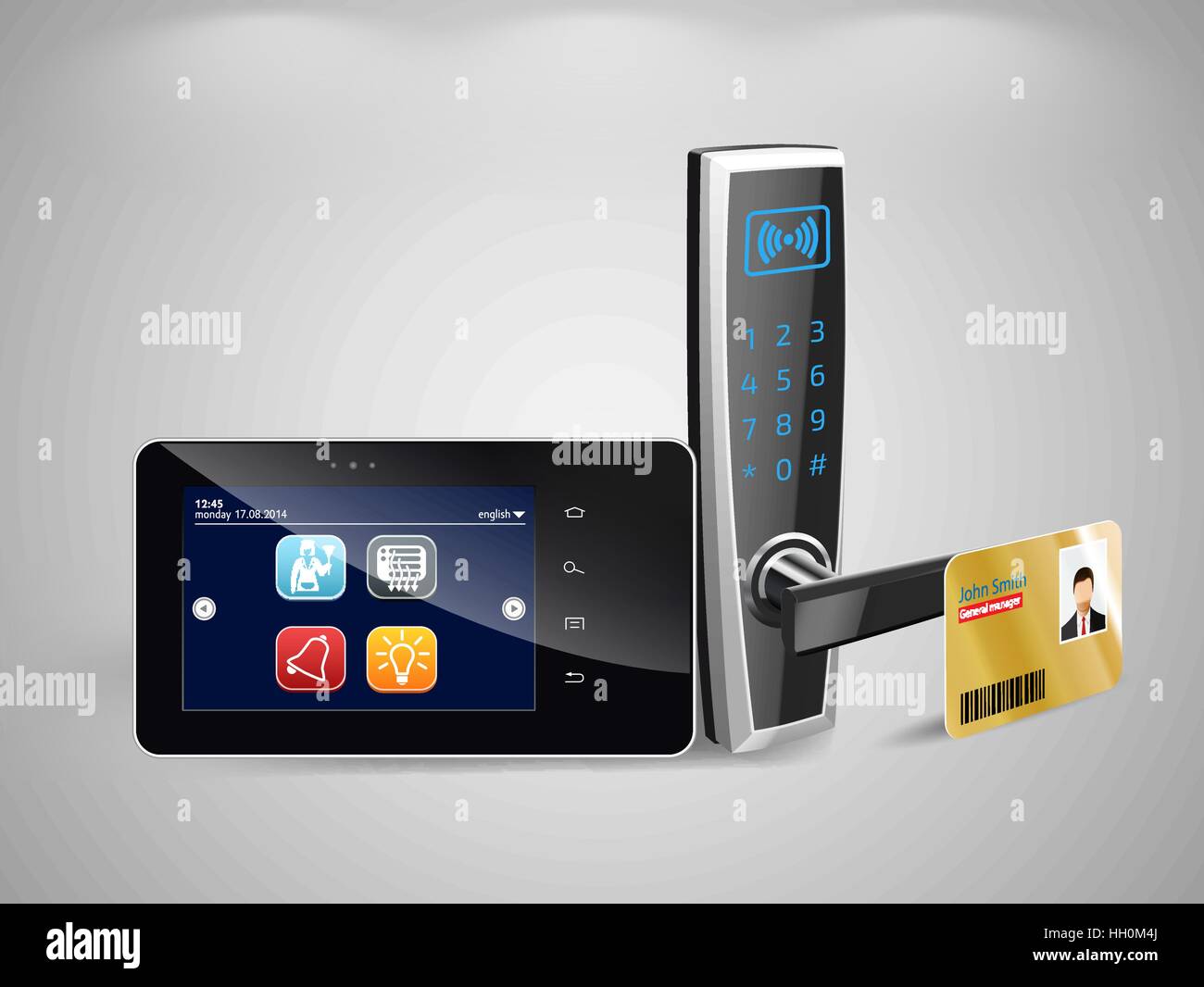 Hotel access control and management system Stock Vector