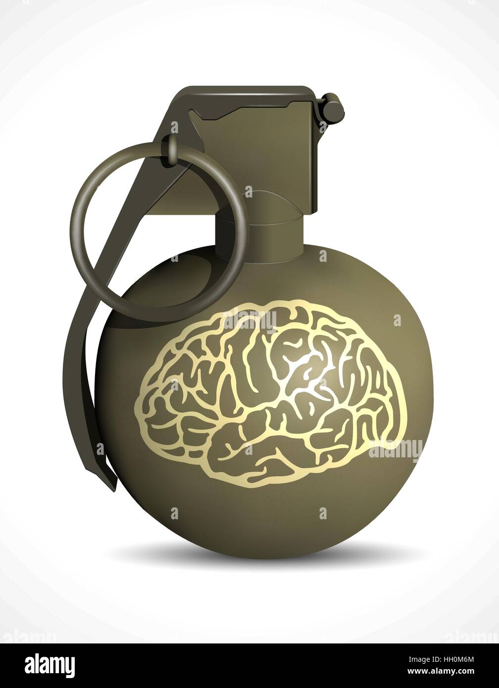 Grenade - brain damage Stock Vector