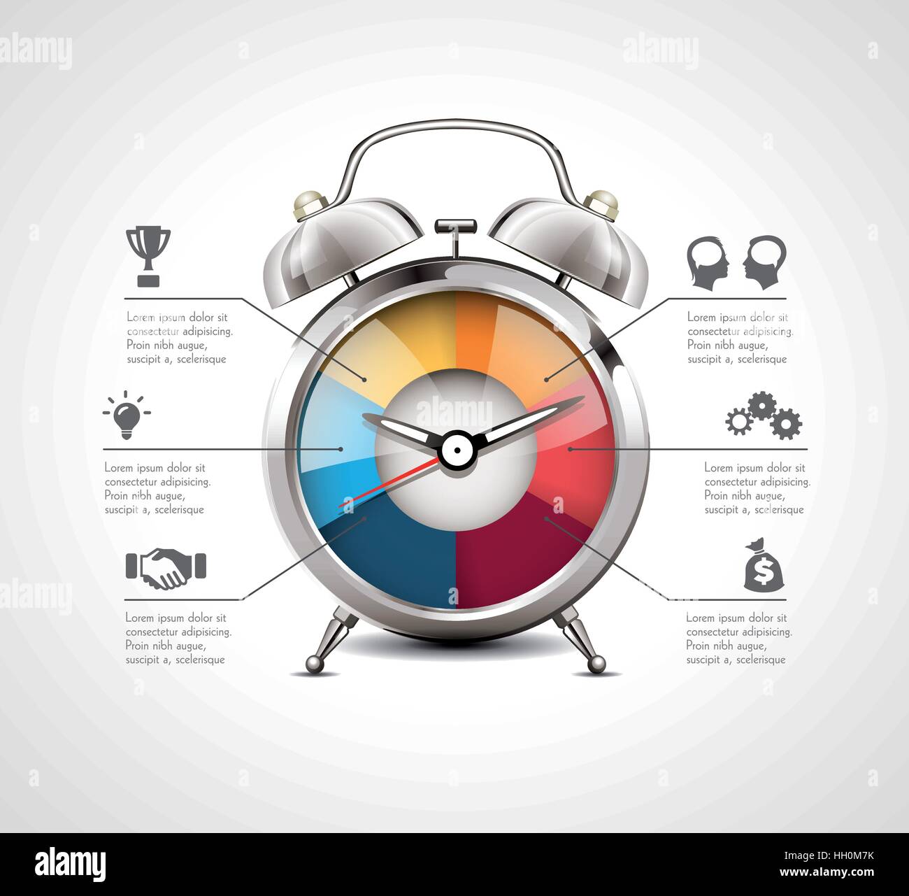 Alarm clock time management stock vector image art alamy