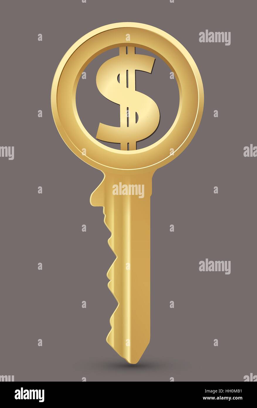 Golden key Dollar sign concept Stock Vector Image & Art Alamy