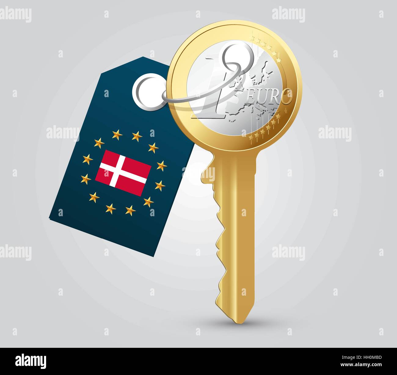 Euro as a key - european money concept Stock Vector
