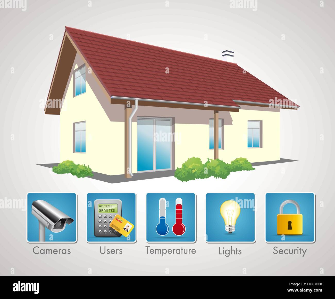 Home automation system - inteligent house management Stock Vector