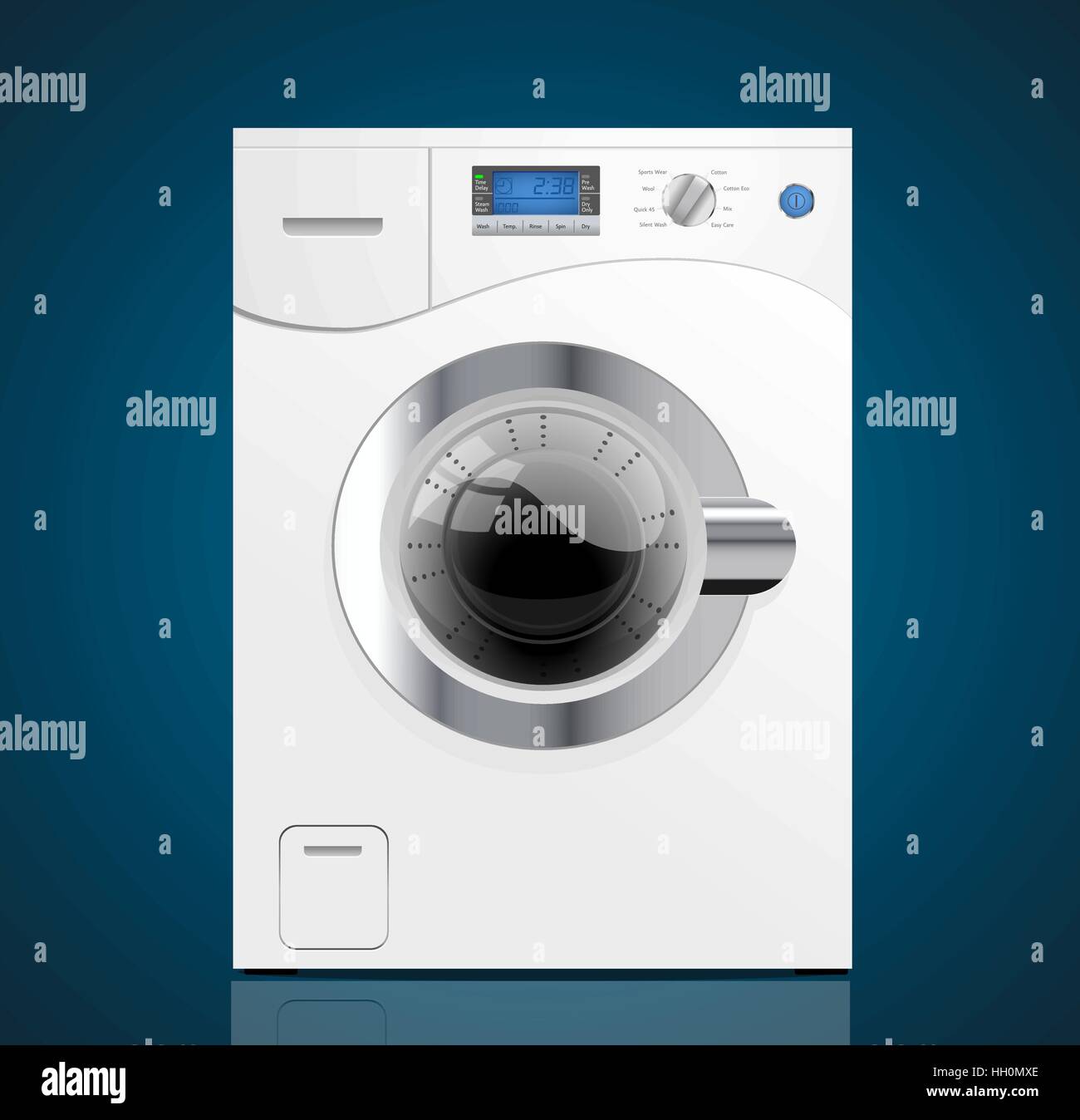 Kitchen - washing machine, icebox, gas stove, dishwasher Stock Vector