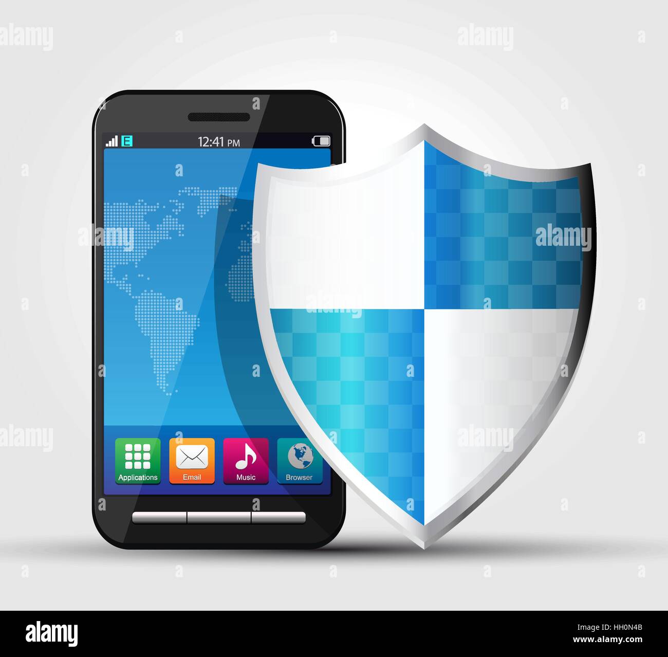 Cellphone security, safety Stock Vector