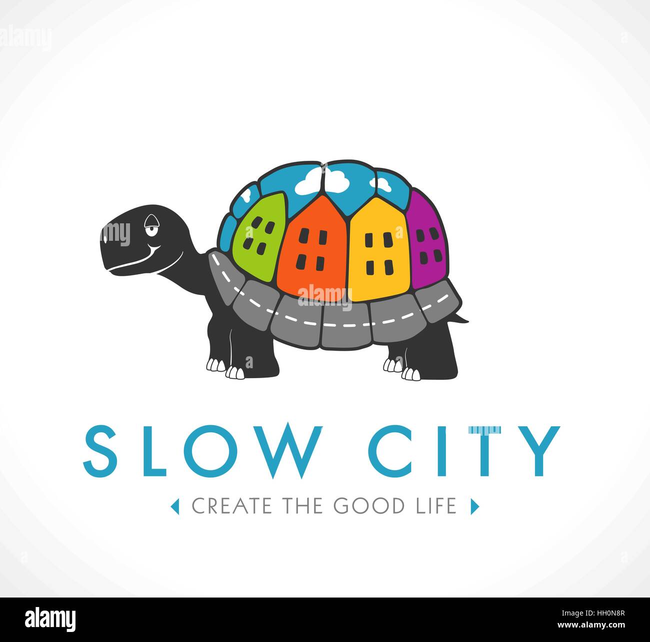 Slow life and city concept Stock Vector