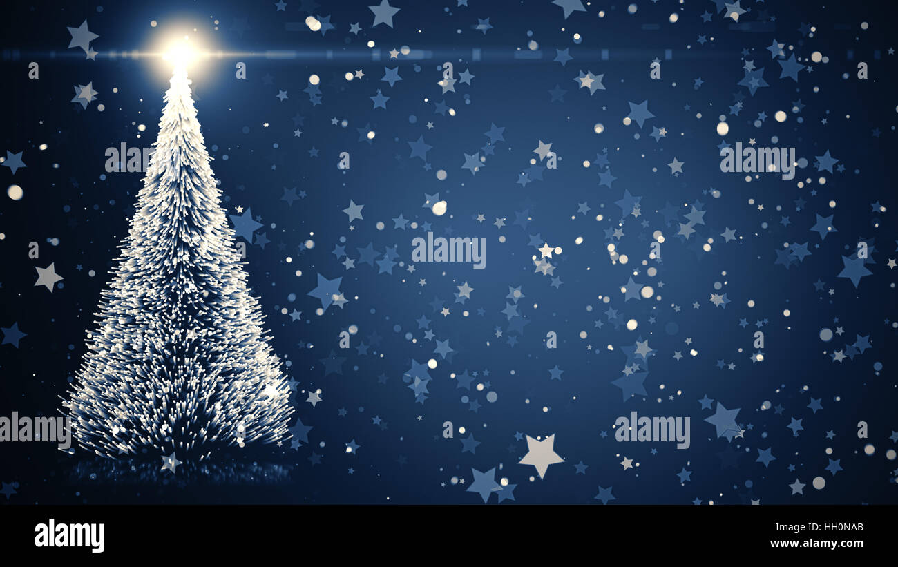 Merry Christmas greeting card: Christmas tree with shining light ...