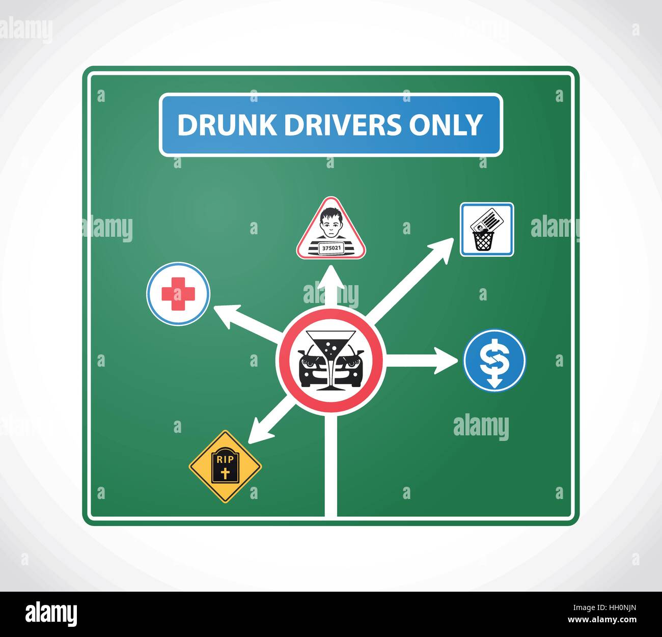 Stop drunken drivers Stock Vector