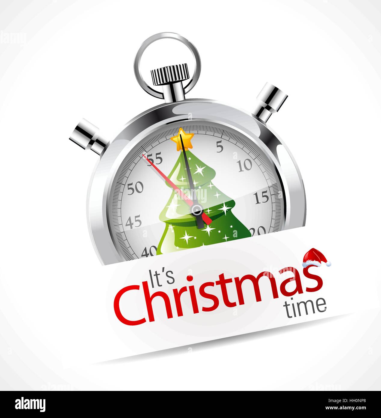 Stopwatch - Christmas time Stock Vector