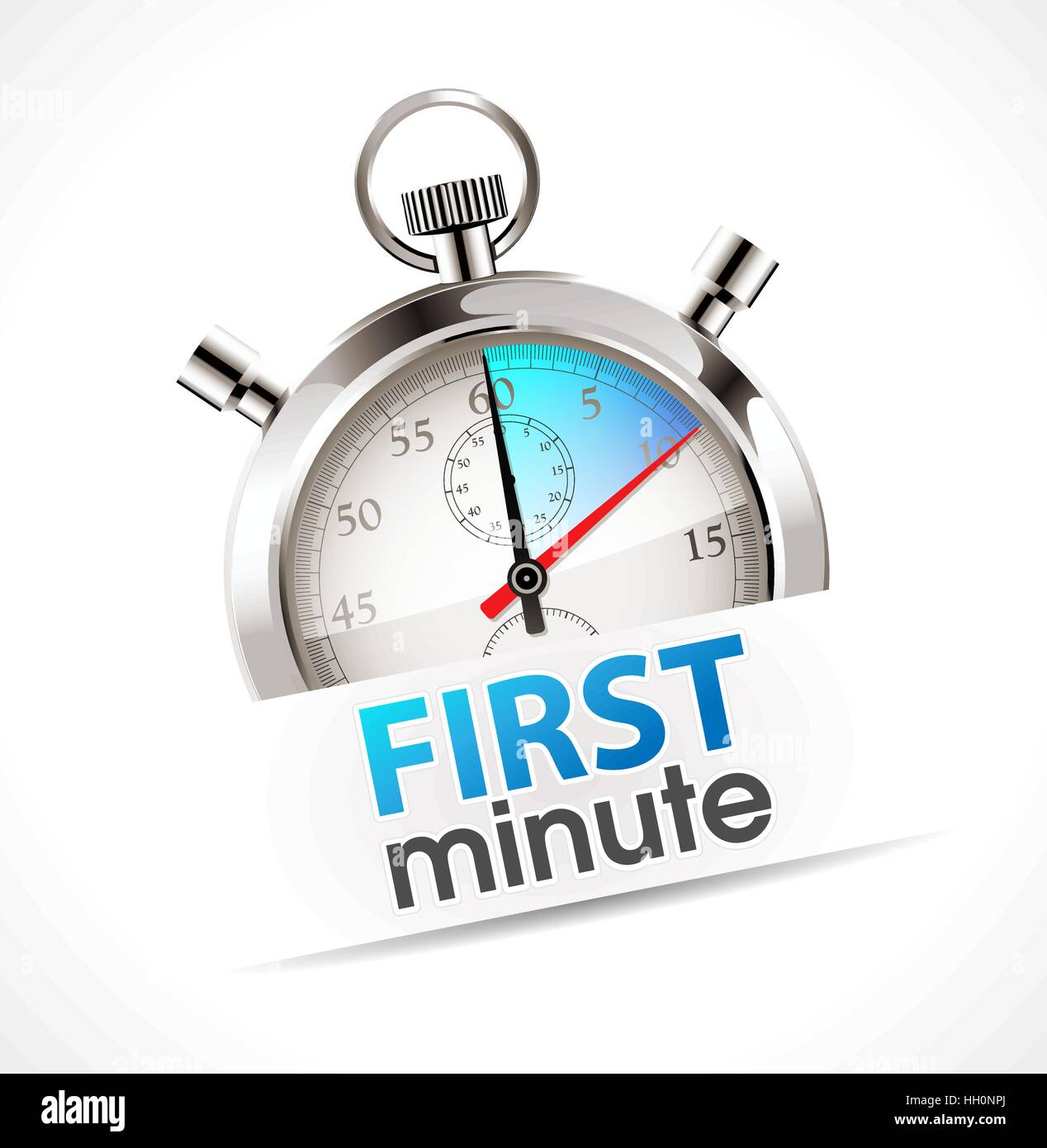 Stopwatch - first minute Stock Vector