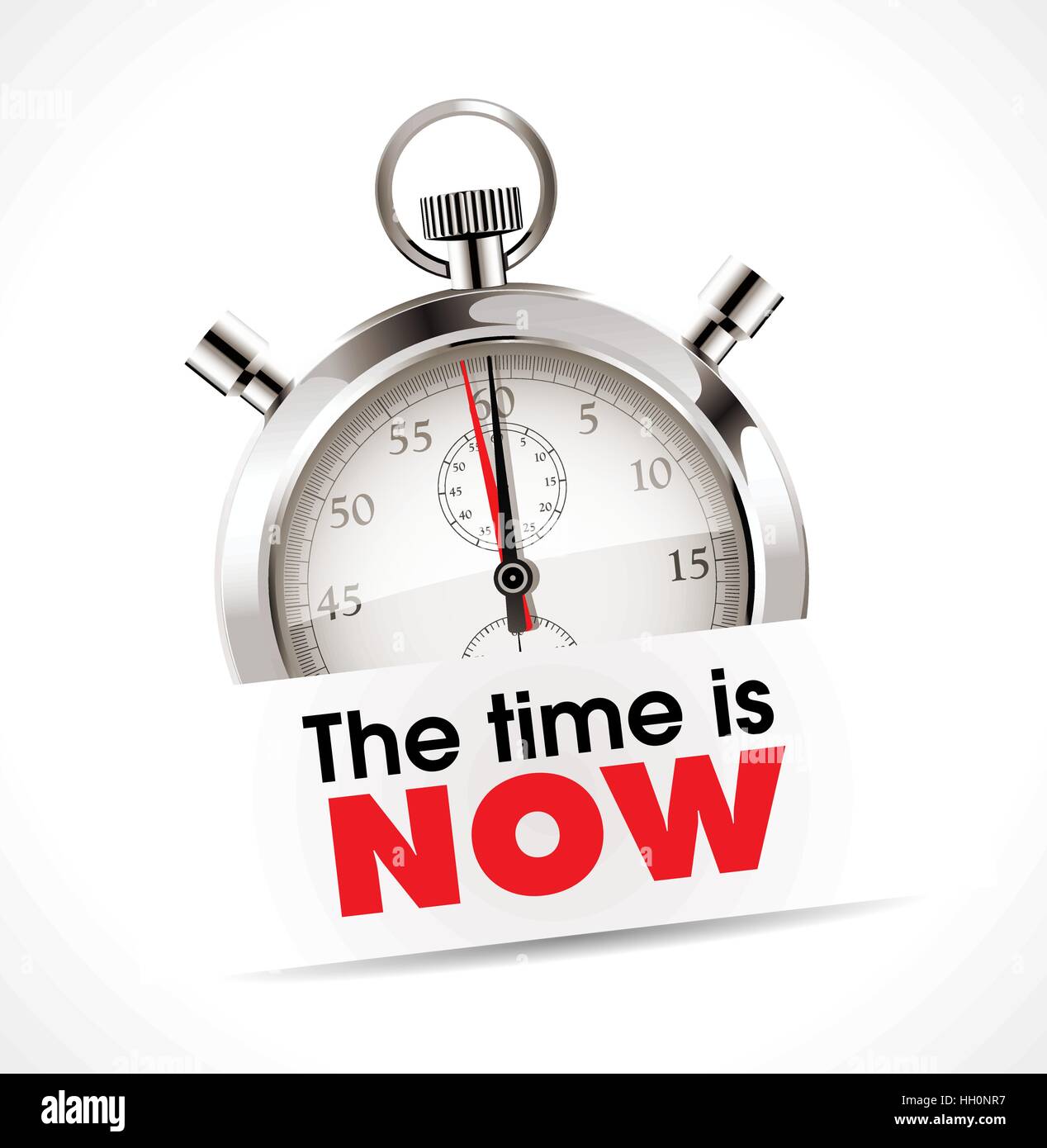 Stopwatch - the time is now Stock Vector