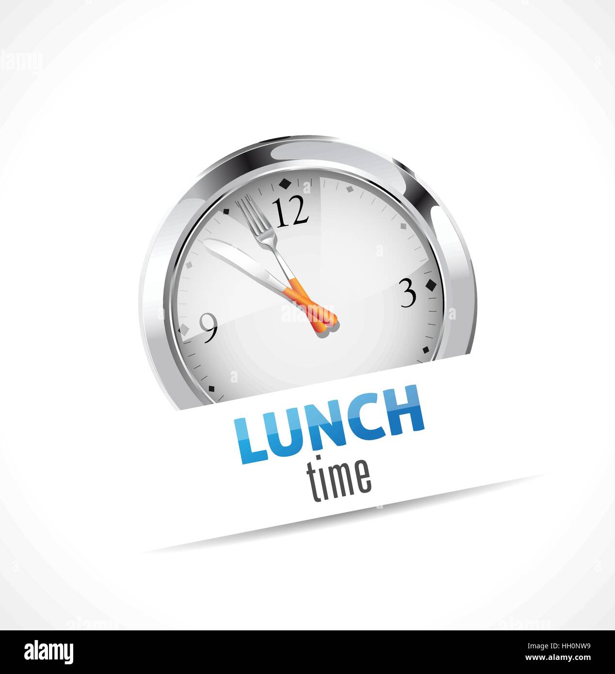 Stopwatch - Time to eat  -lunch  time Stock Vector