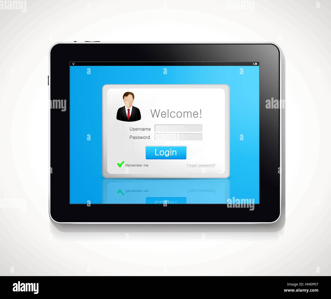 Tablet search, loading and login windows Stock Vector Image & Art Alamy