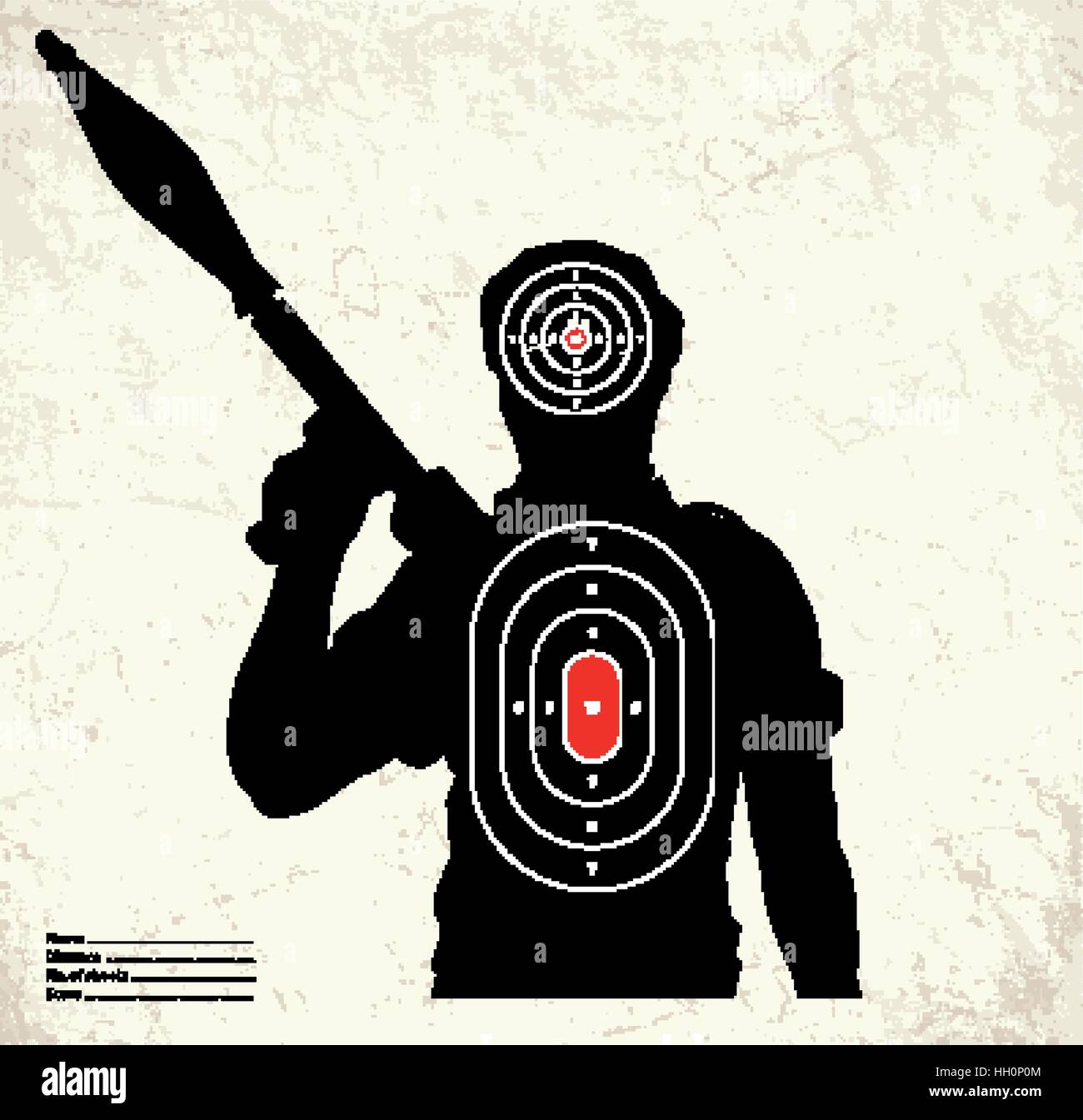 Terrorist - shooting range target Stock Vector