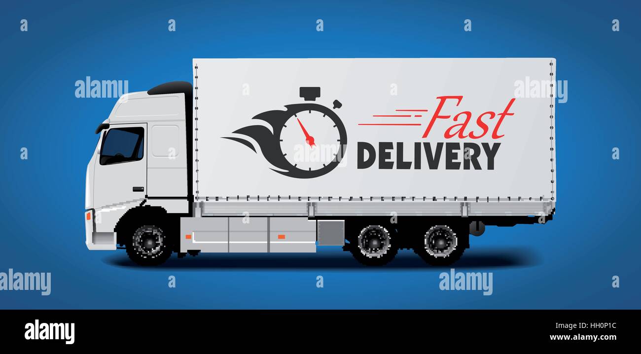 Truck - logistic concept - transport car - fast delivery Stock Vector