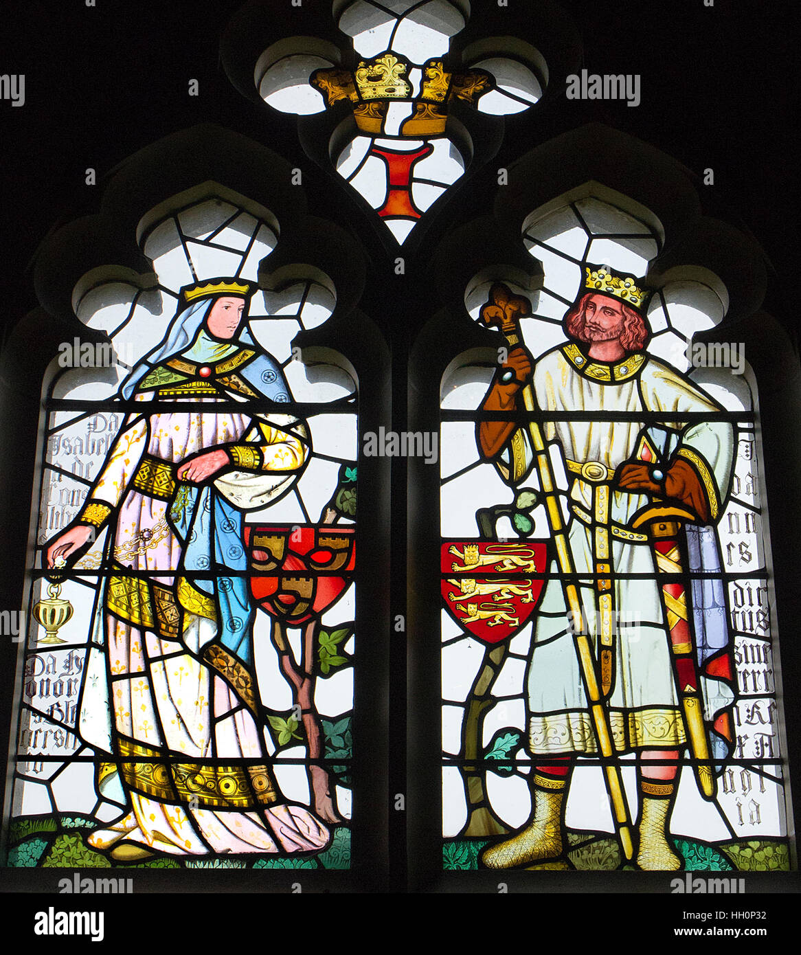 Victorian stainedglass windows in Cardiff Castle, Wales Stock Photo